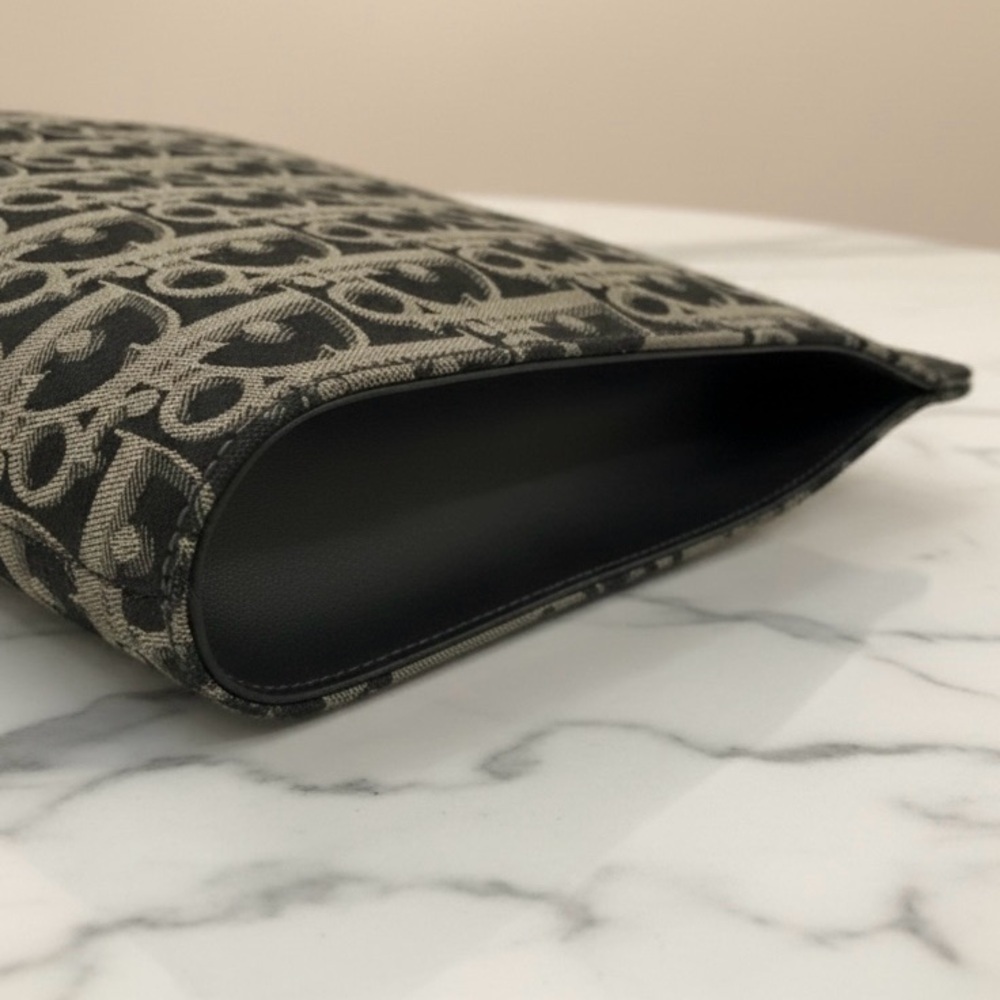 Authentic Christian Dior Vintage Oblique Trotter Monogram Canvas Clutch Pouch - Picture 7 of 16